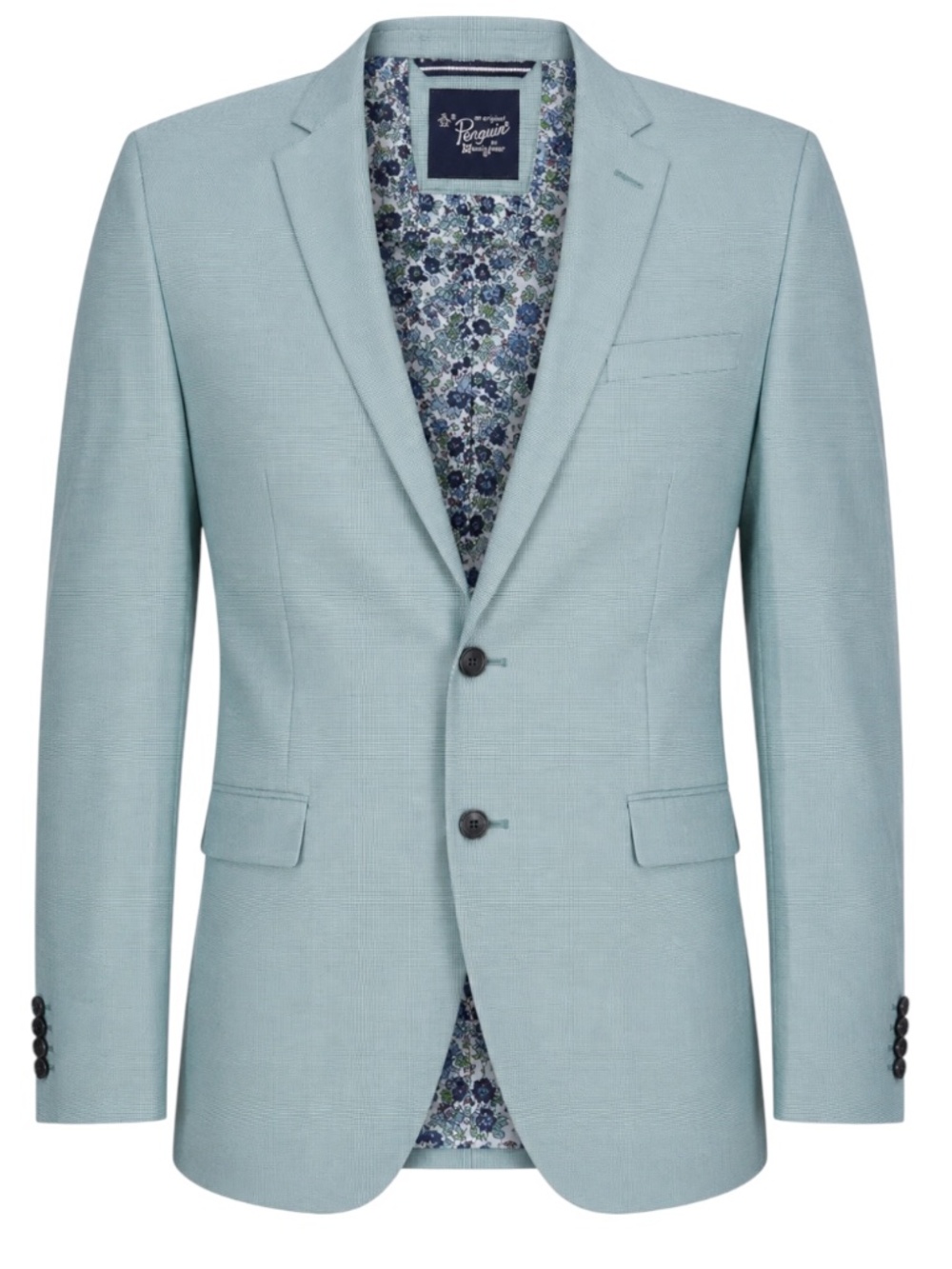Original Penguin Osmans Slim Fit Sport Coat Blue Green Houndstooth 40L
